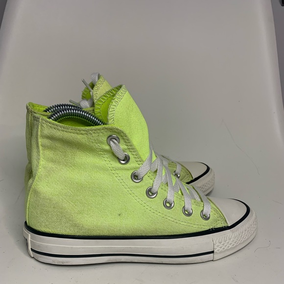 CONVERSE Chuck Taylor All Star Seasonal Neon Yellow High Top sneakers Sz 5 - Picture 4 of 12